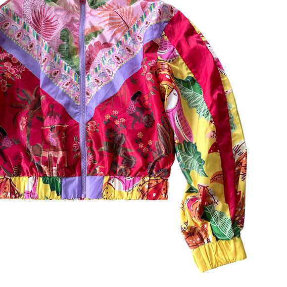 NEW Farm Rio Mixed Scarves Windbreaker - Picture 9 of 16